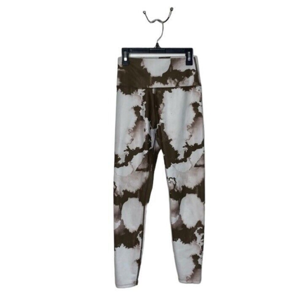 Sage Collective Brown White  Leggings Cropped High Waist  Inseam Activewear XS
